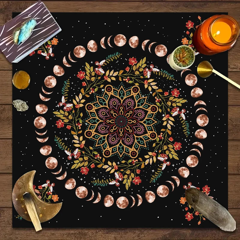 Toalha Mística Lua Tripla com Flores
